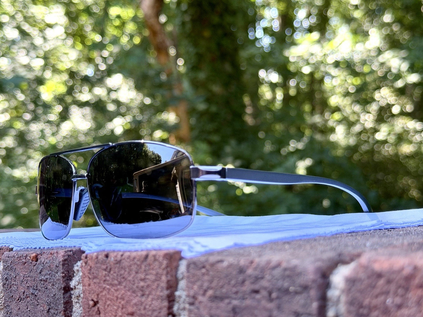 SUNGAIT 2458 Men's Rectangular Aviator Sunglasses Polarized Grey Lens Gunmetal