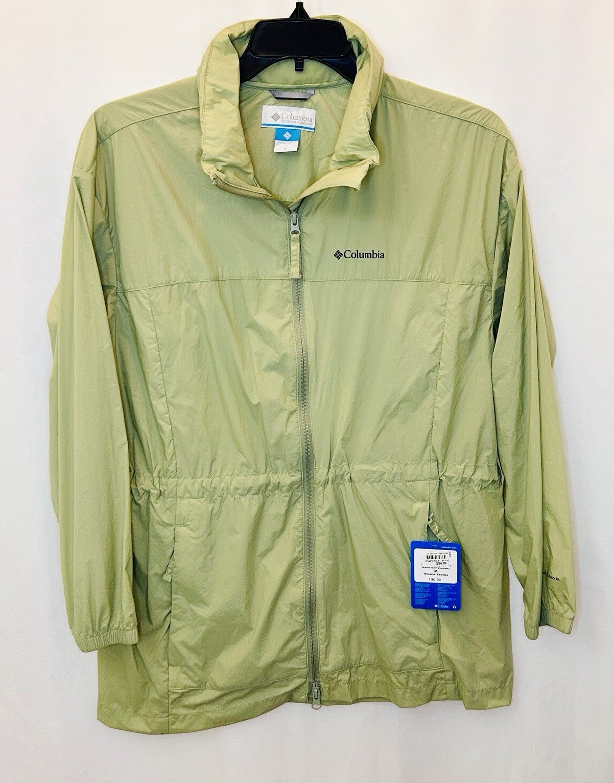 NWT Columbia Women's Medium Light Green Omni-Tech Breathable Jacket / Retail $90