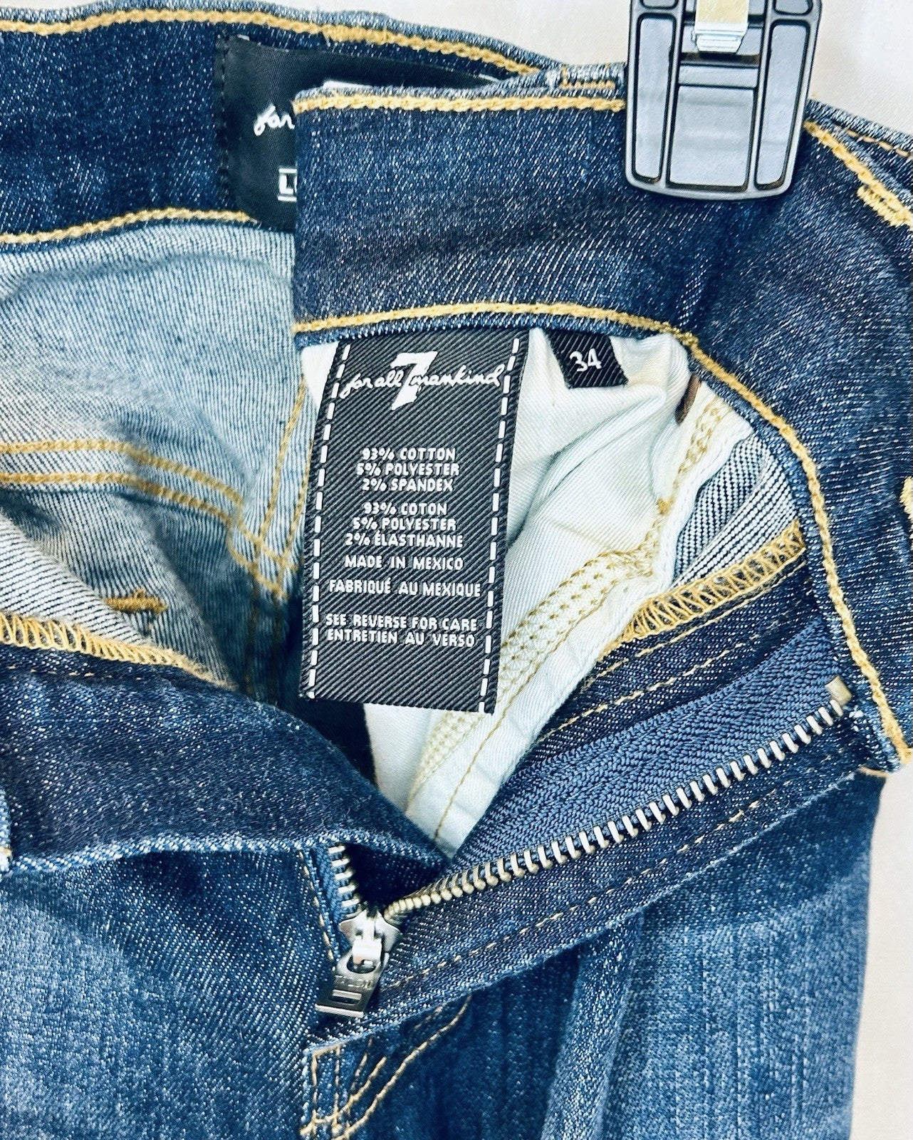 7 For All Mankind Luxe Sport The Straight Size 34 (34x32) Medium Wash Stretchy