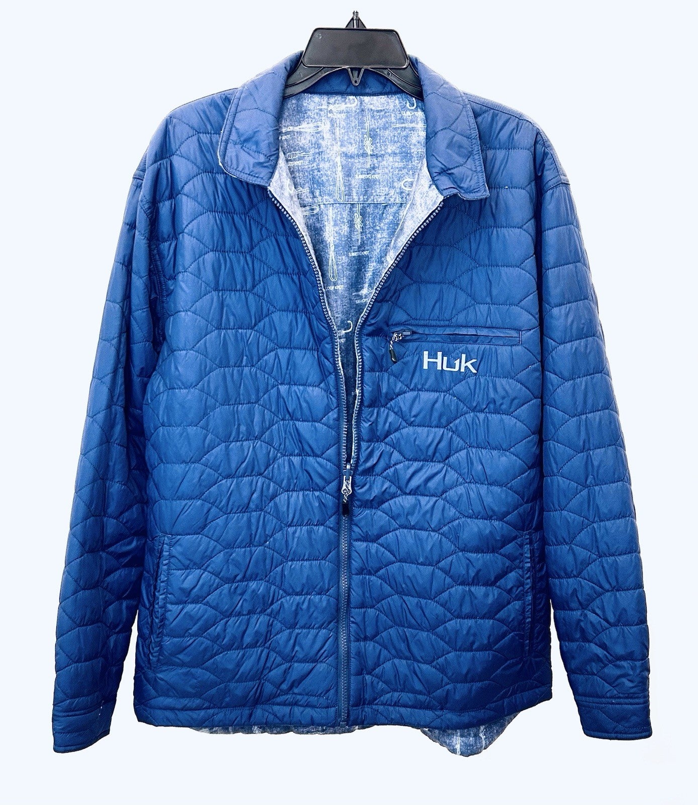 HUK Ballast Reversible Jacket Mens Large Quilted Fishing Water Resistant Outdoor