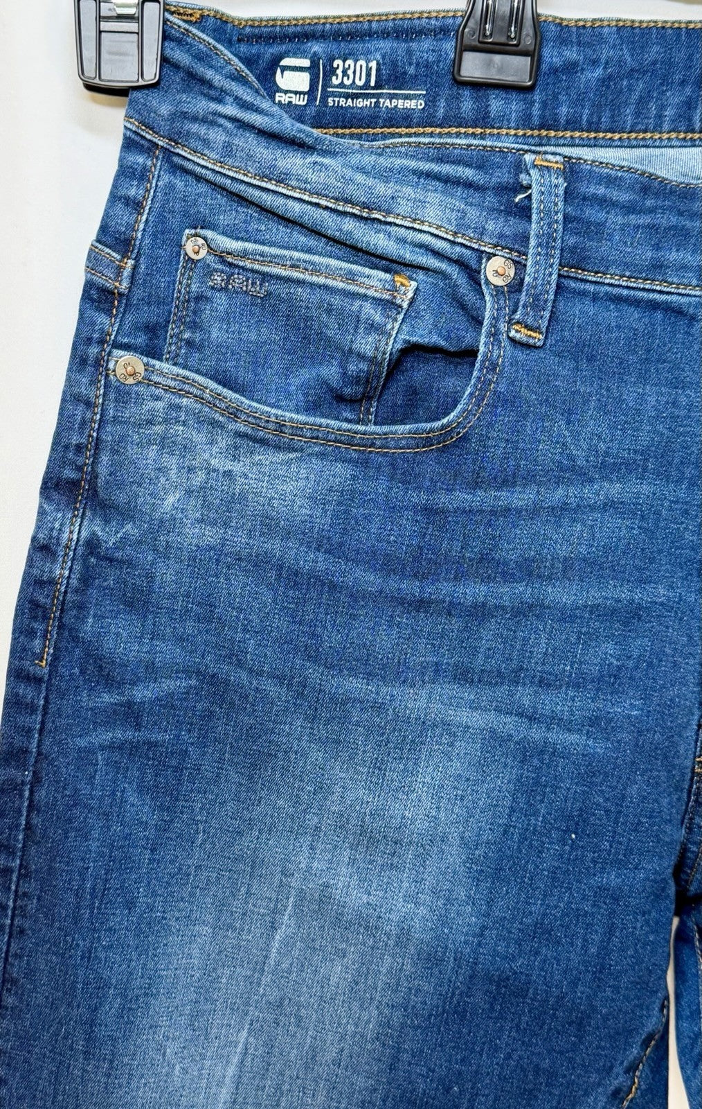 G-STAR RAW Men’s 3301 Straight Tapered / Slim/Skinny Jeans Size W34 L30 (34x30)