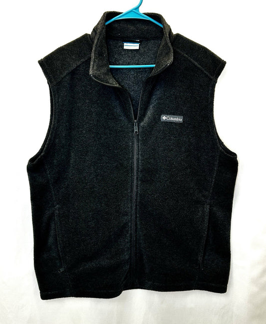 NWOT Columbia Full Zip Vest Mens L Gray Fleece Zipped Pockets Sleeveless