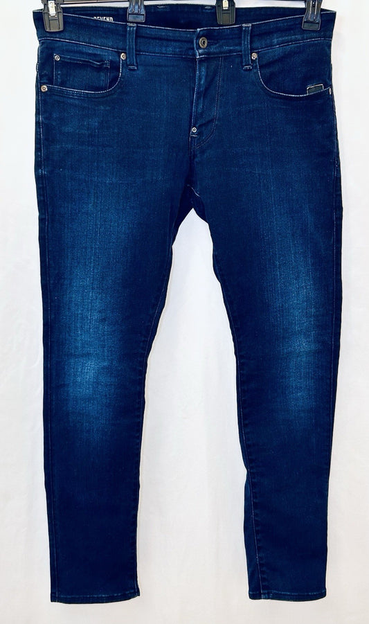 G-Star Raw Jeans Men’s 34x30 Blue Denim Revend Super Slim | Tapered