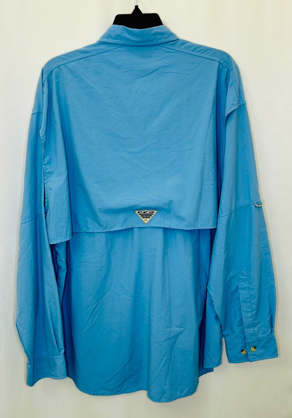 Columbia PFG Blue Long Sleeve Fishing Shirt Mens Size Large Vented Outdoors `