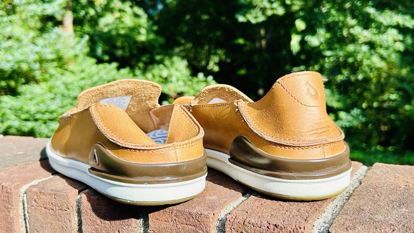 NWOT Olukai Kakaha Fox/Fox Leather Slip-on Shoes US Size Men’s 11 ($130 Retail)