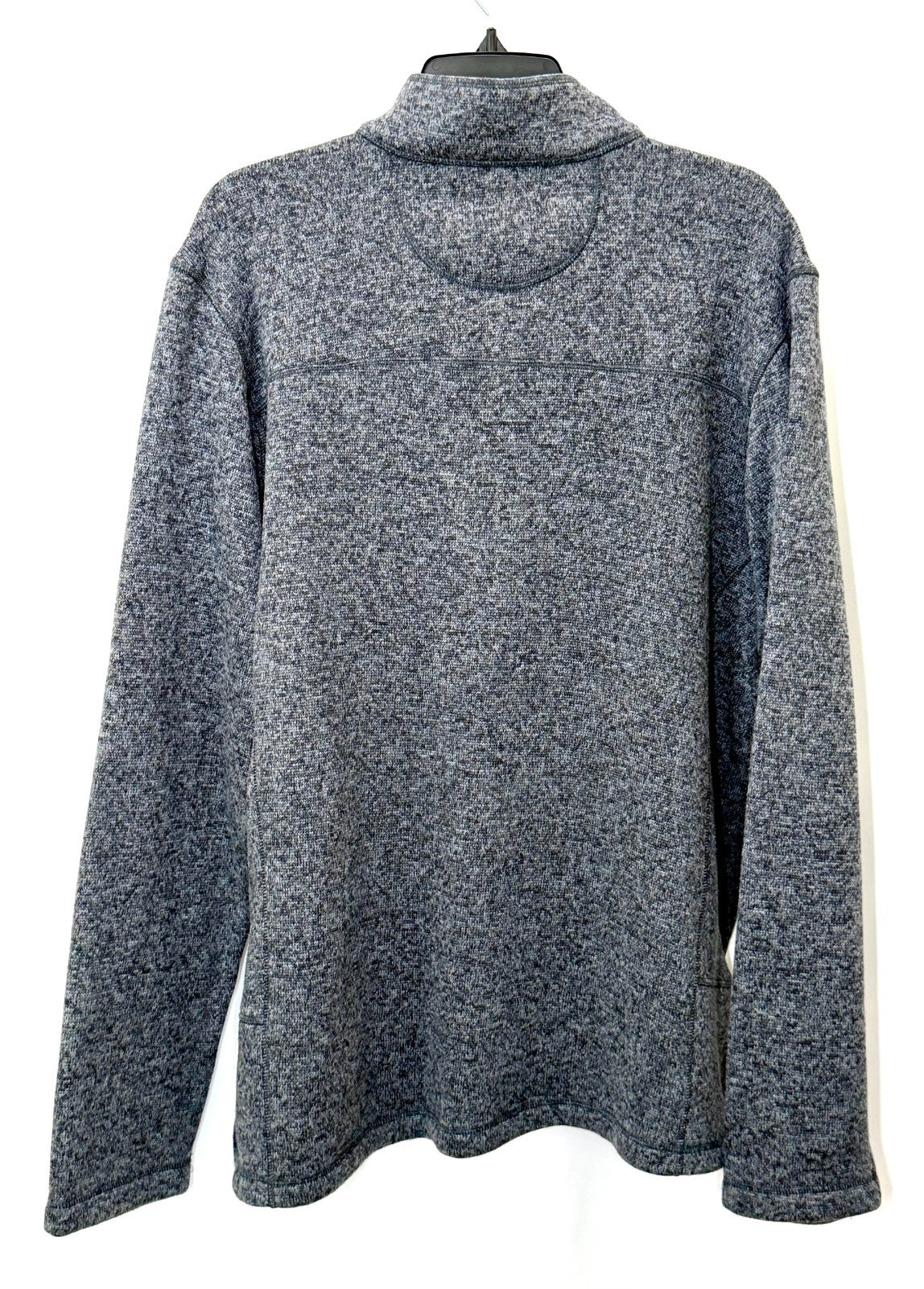 Woolrich Sweater Mens XXL Gray Fleece Quarter Zip Pullover Chest Pocket HMQ00235