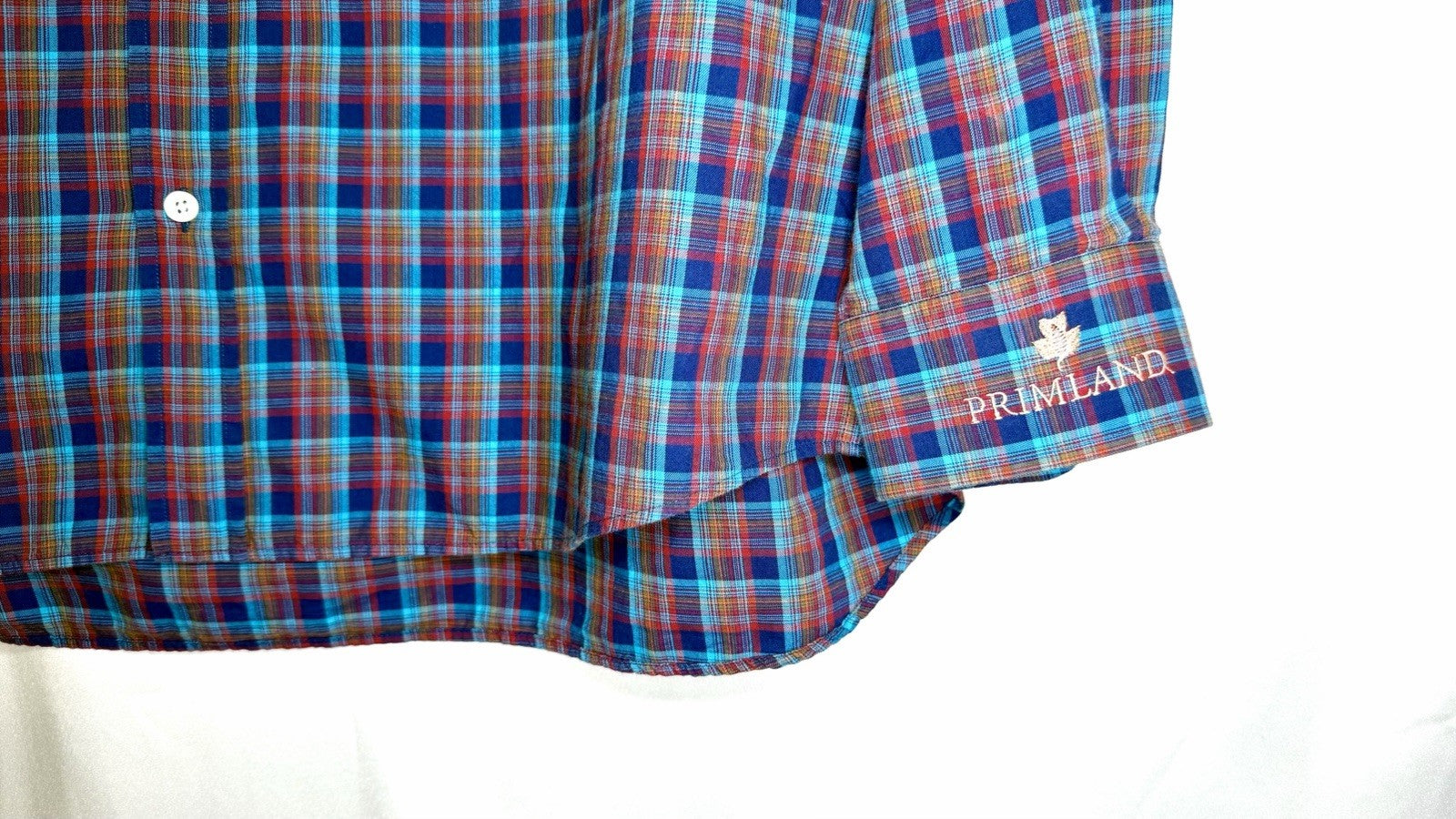 Turtleson Shirt Men’s XXL Blue Plaid Button Up Watermelon Malibu Porter Sport