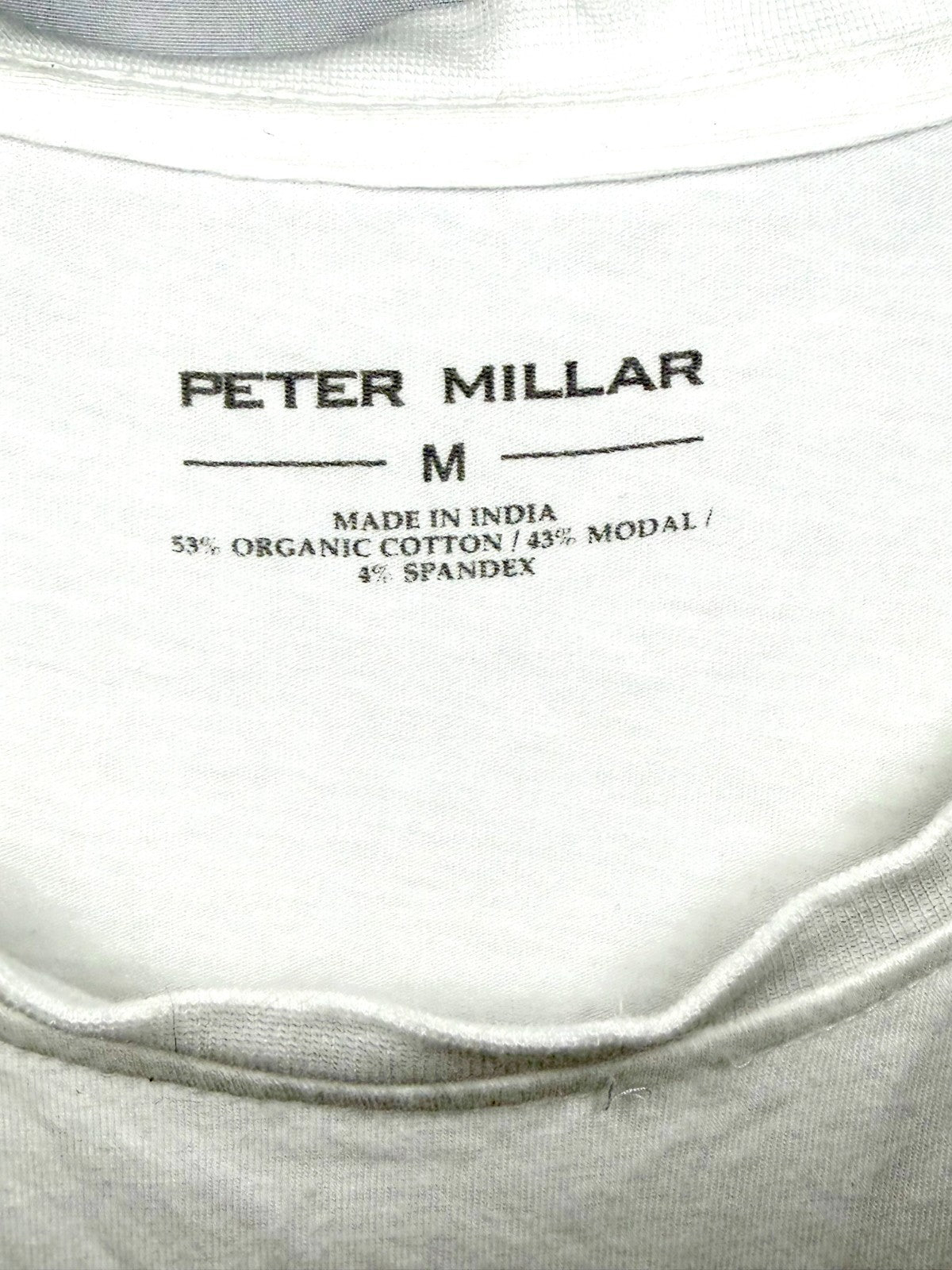 Peter Millar Men's Medium White Crown Comfort Short Sleeve Pocket T-Shirt Luxury
