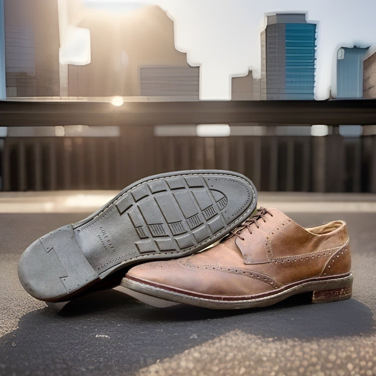 Cole Haan Men's Warren Welt Wingtip Oxford Brown Leather Size 11.5 M