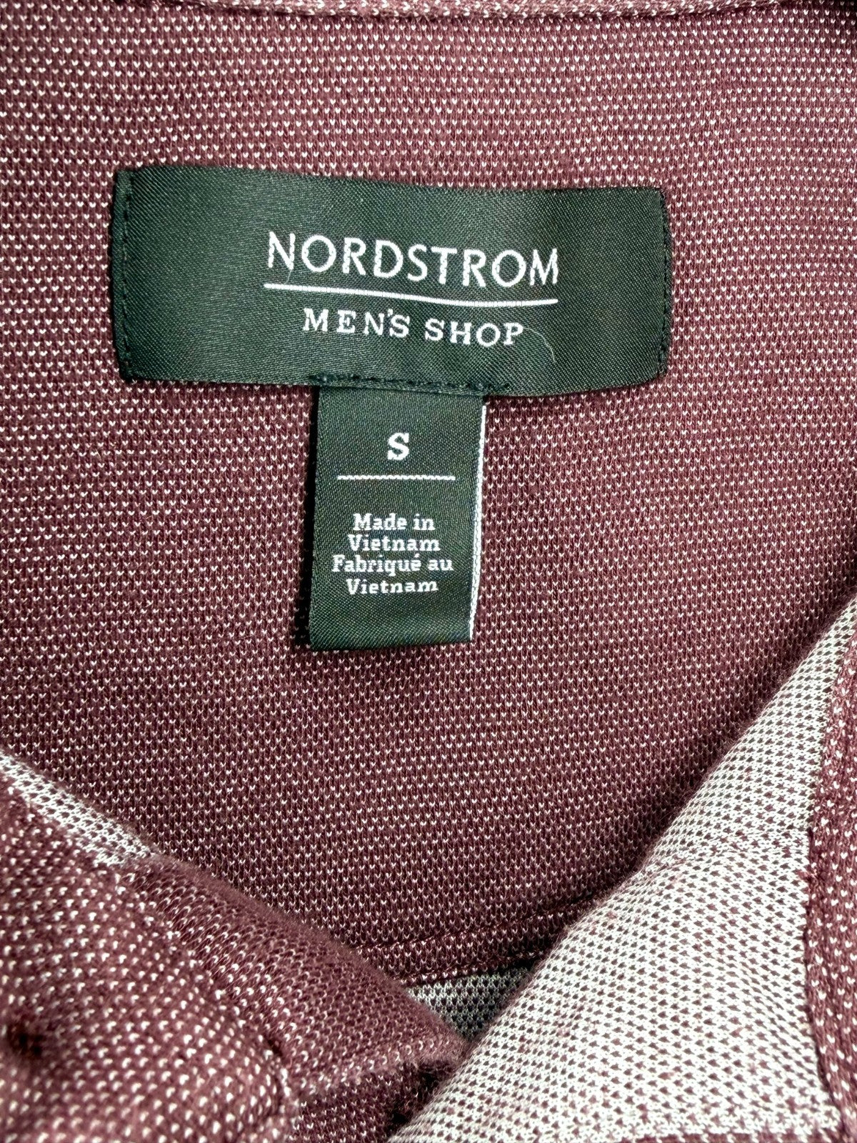 Nordstrom Men's Shop Size Small S Polo Shirt Short Sleeve Burgundy Supima Cotton