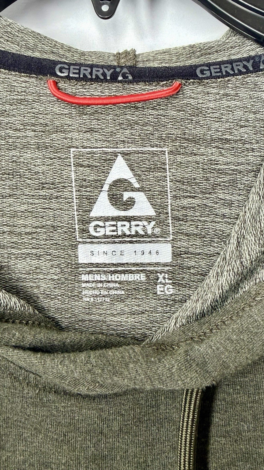 Gerry Men’s Hoodie Rayon Sweatshirt Size XL Olive Green Long Sleeve Pocket