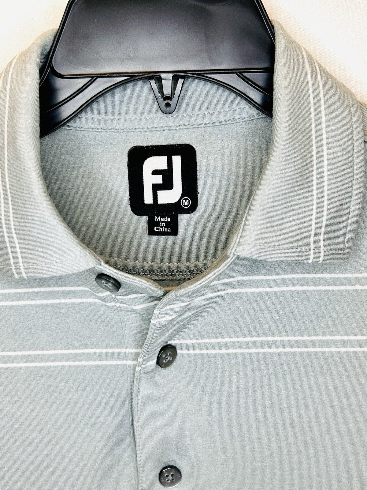 FootJoy Golf Shirt Mens M Medium Polo Athletic Stretch Gray Short Sleeve FJ