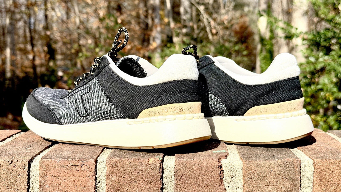 TOMS Heritage Sneakers Women’s 9 Black Canvas Low Top Round Toe Casual Shoes
