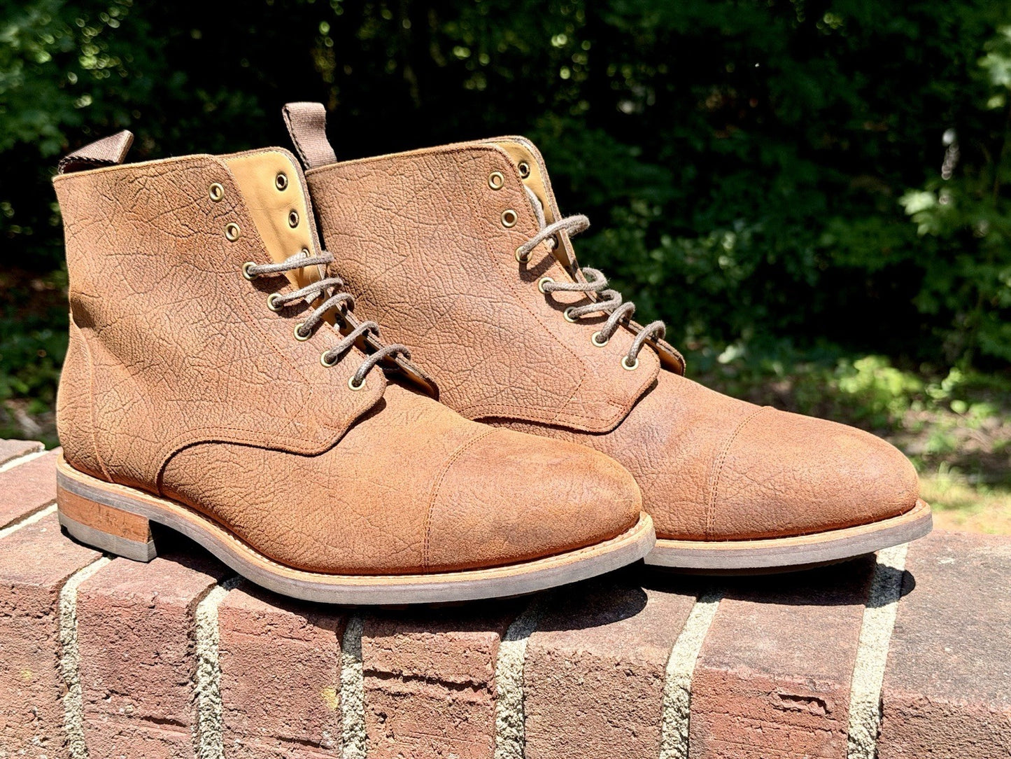 TAFT The Dragon Men Boots Size 10 Rust Brown Textured Leather Cap Toe NIB 952029