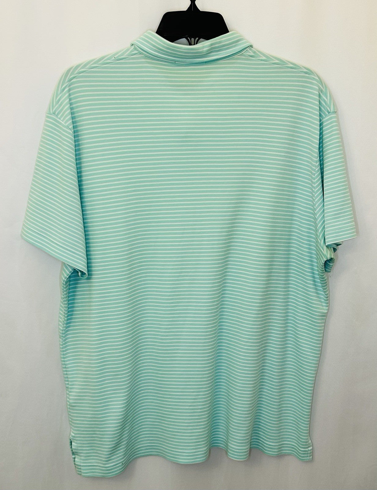 Polo Ralph Lauren Green Navy Striped Performance Short Sleeve Shirt Pocket $98