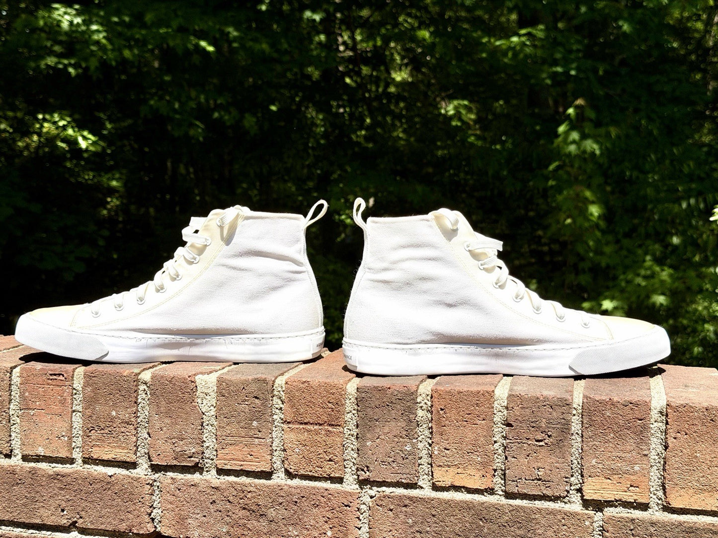 Armani Exchange Men's High Top Icon Logo Canvas Sneakers White Size 11 Excellent