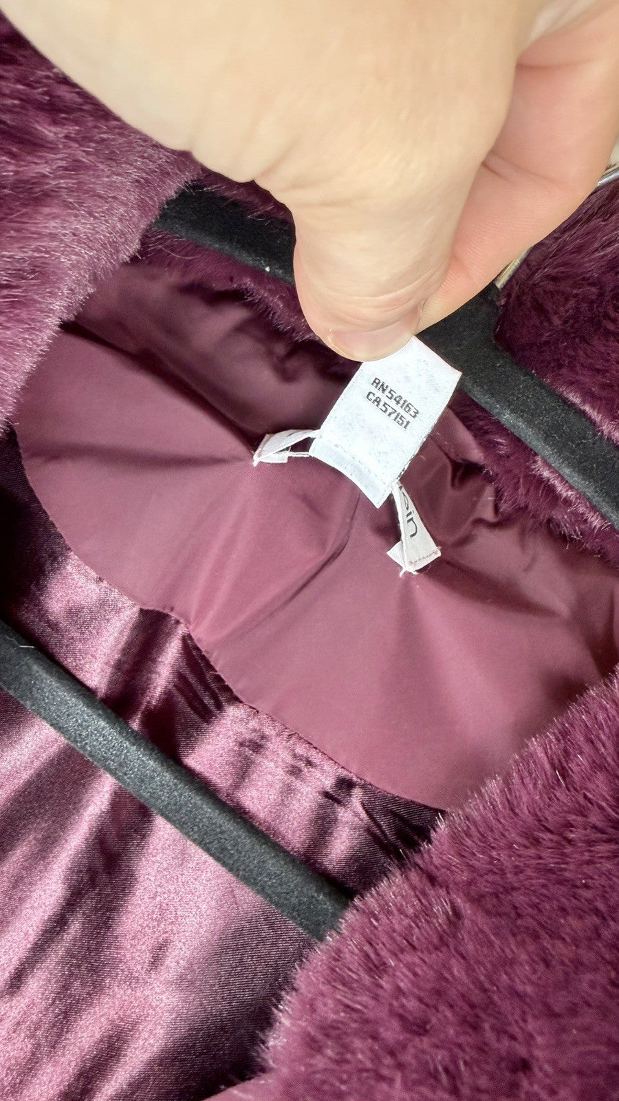 Calvin Klein Burgundy Puffer Vest  Zip Front Zip Pockets Polyester Size Medium