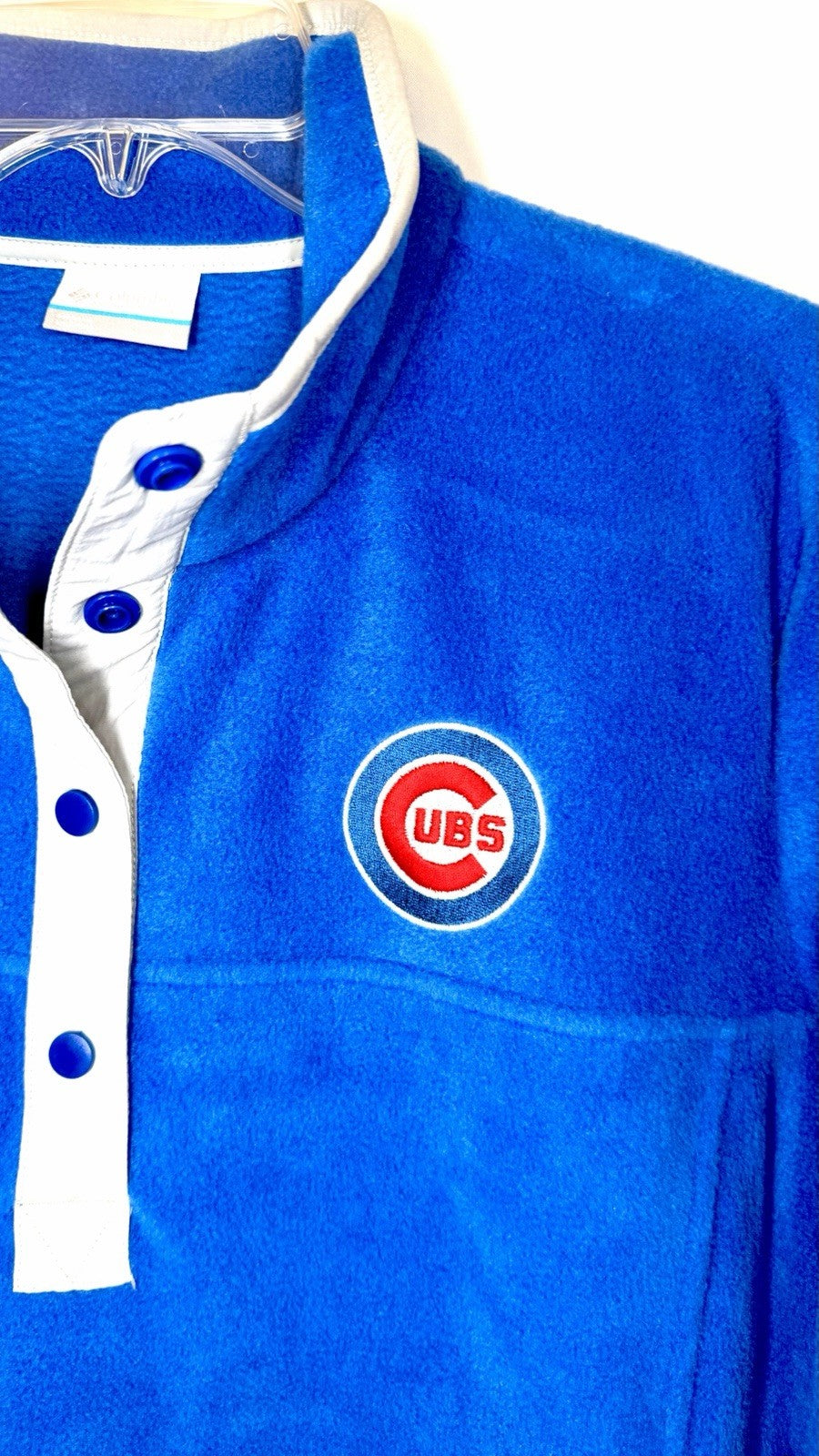Columbia Women’s 1/4 Snap Fleece Pullover MLB Chicago Cubs Blue Large NWOT