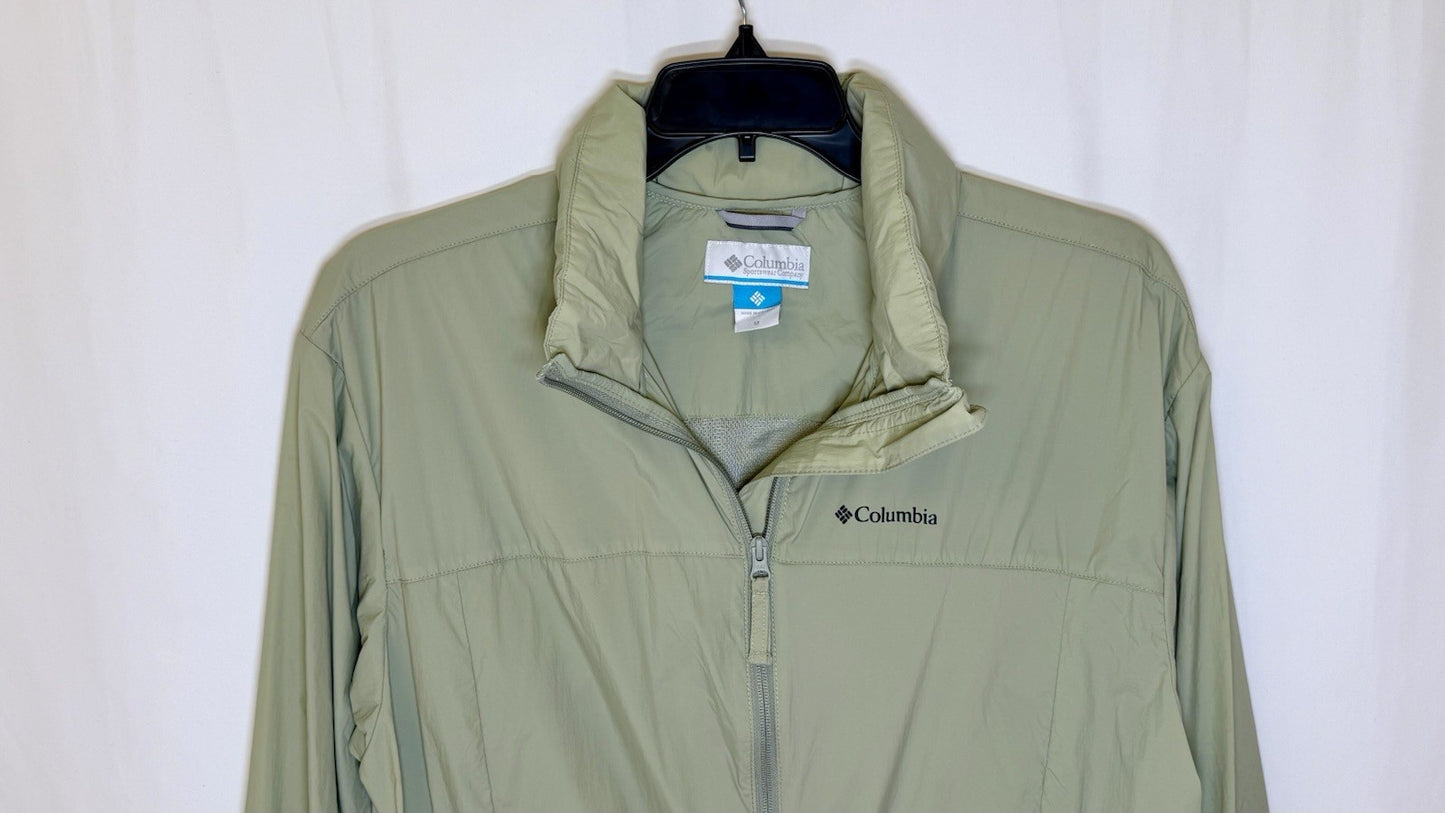 NWT Columbia Women’s Windbreaker Zip-Up Jacket Water Resistant Sage Green Hooded