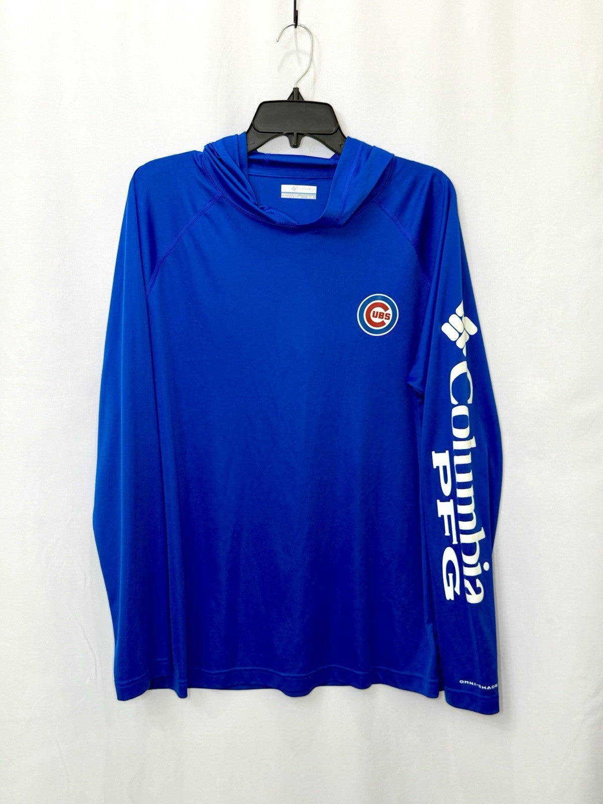 Columbia Royal Chicago Cubs Terminal Tackle L/S Hoodie T-Shirt Men’s Medium