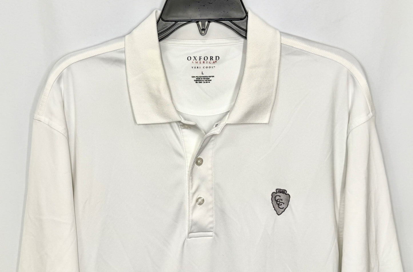 Oxford America Veri Cool Mens Large White Short Sleeve Golf Polo