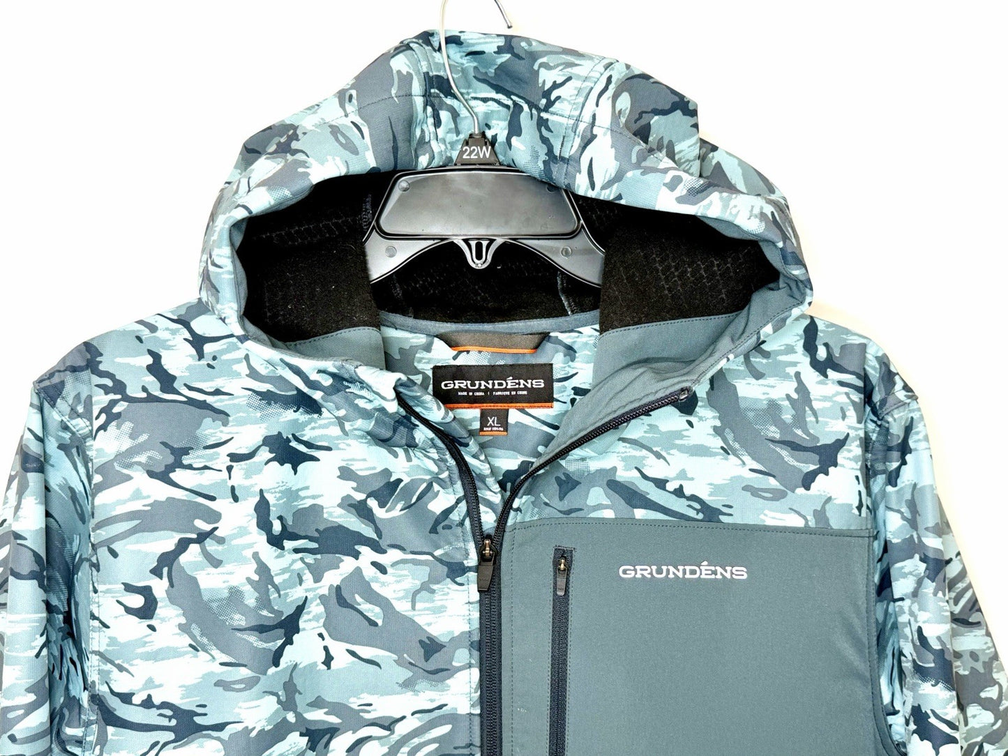 Grundéns Bulkhead Tech Fleece Jacket Mens Size XL Camo Hooded Fishing