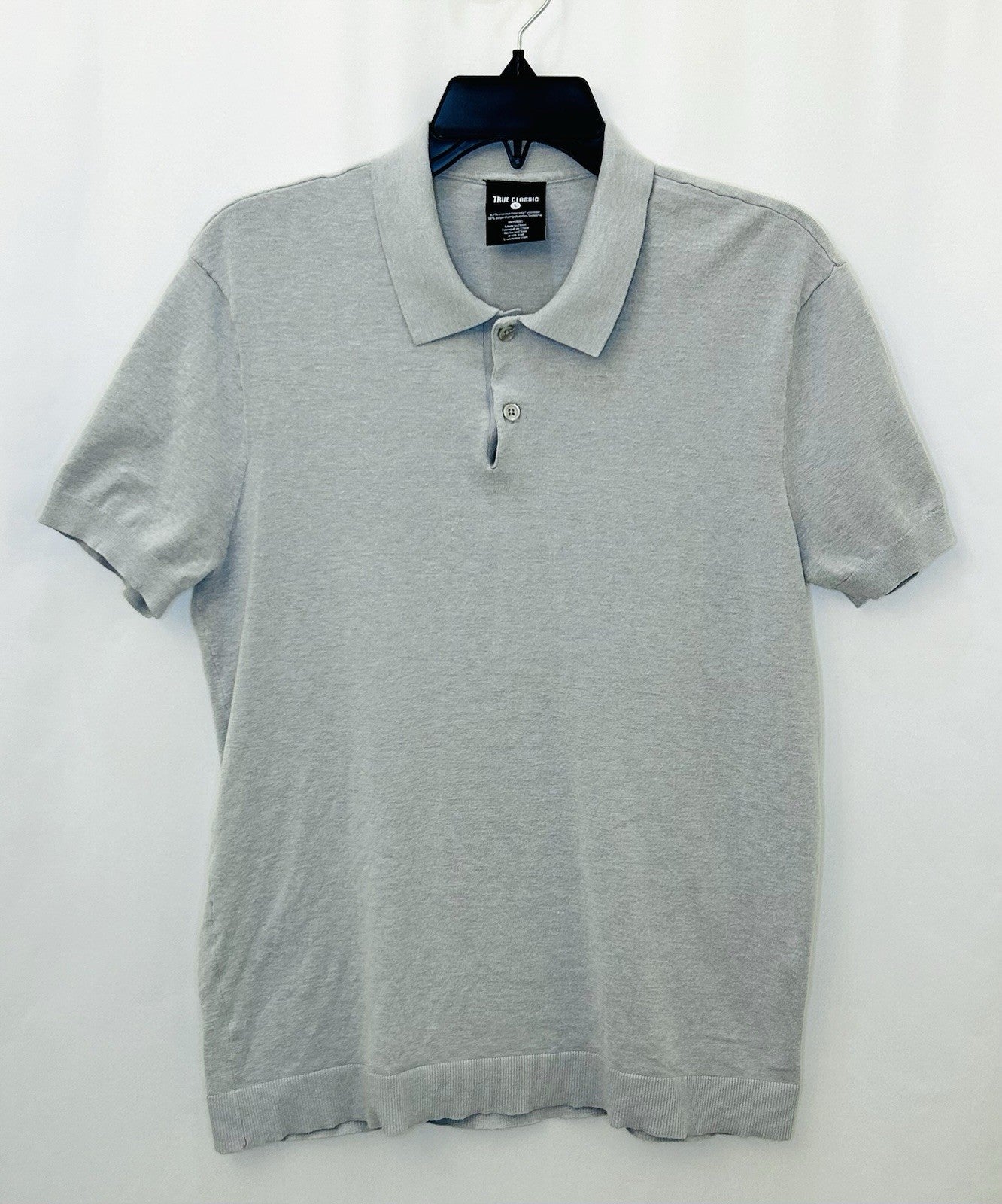 True Classic Men’s L Heather Gray Short Sleeve Ultra-Soft Fitted Classic Polo