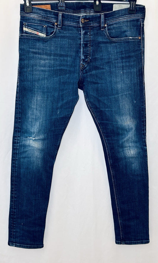 Diesel Jeans Tepphar Men’s 34x30 Slim Skinny Fit Dark Wash | Slim Carrot