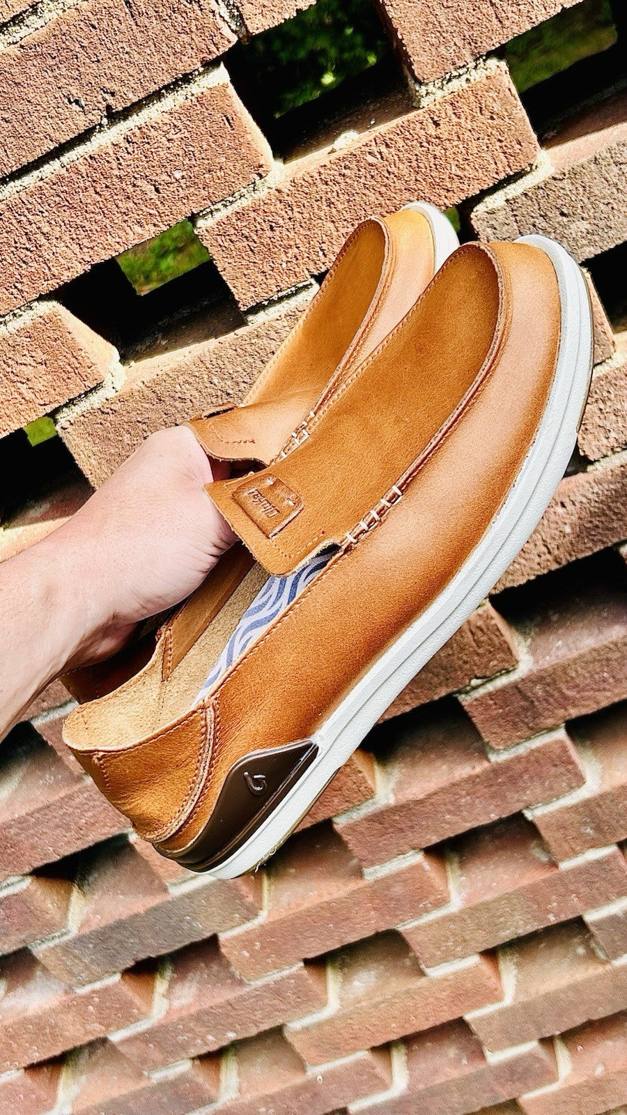 NWOT Olukai Kakaha Fox/Fox Leather Slip-on Shoes US Size Men’s 11 ($130 Retail)