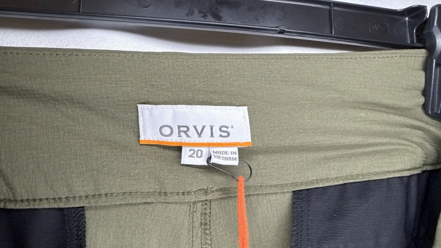 NWT Orvis Womens Hiking Outdoor Slim Pants Sz 20 Green Nylon/Spandex Blend Solid