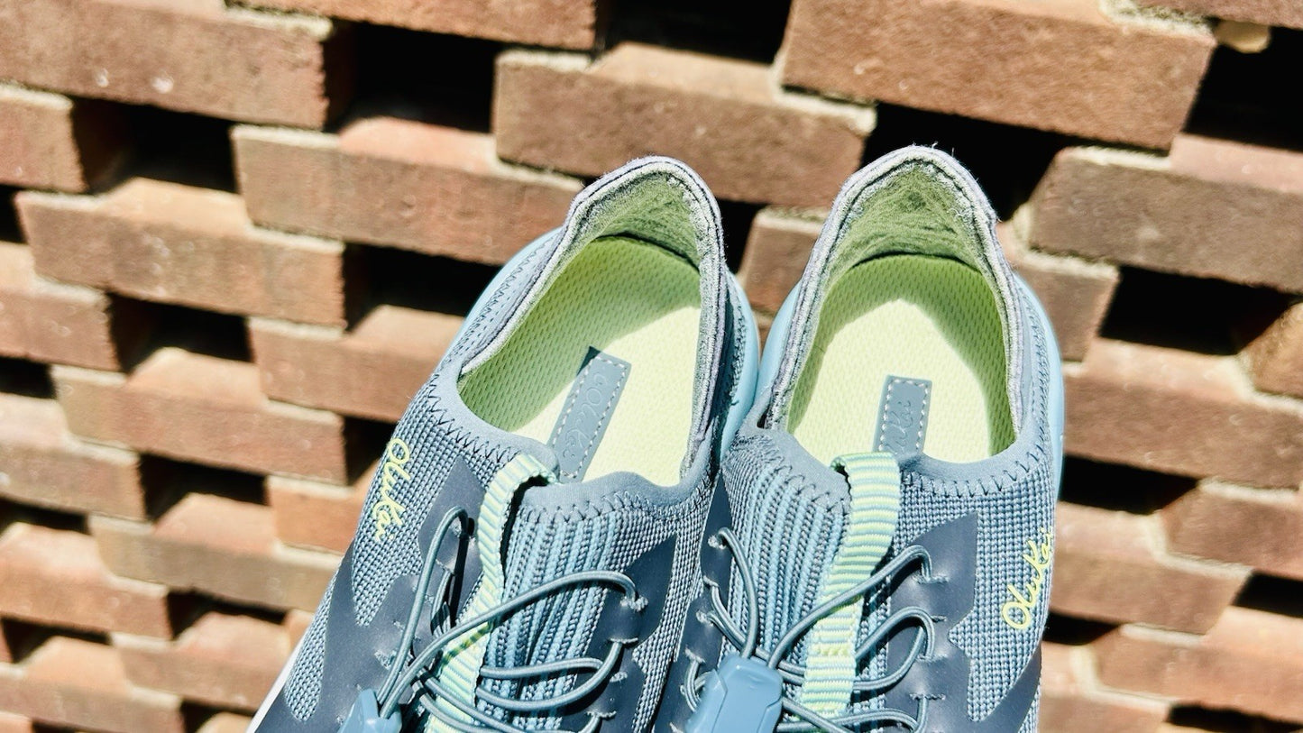 Olukai Women's Miki Trainer Athletic Casual Shoe Iron / Mineral Blue Size 7M