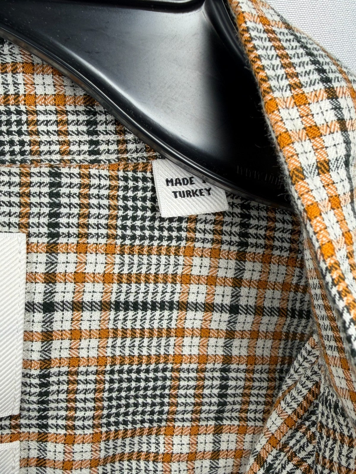 Billy Reid Men Small S Plaid Button Down Shirt Long Sleeve Cotton Brown Turkey