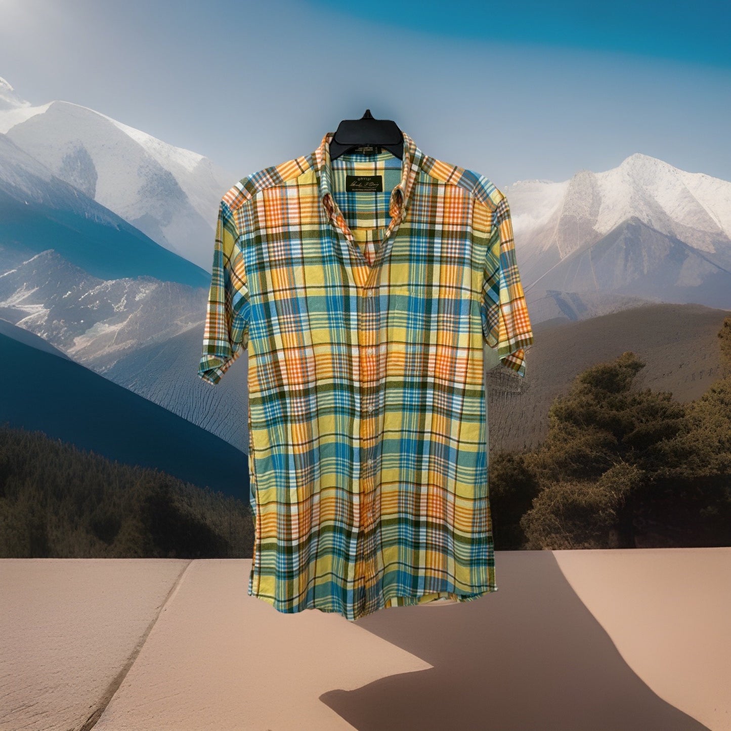 Orvis Charles F Orvis Signature Mens S Shirt Short Sleeve Plaid Cotton Button