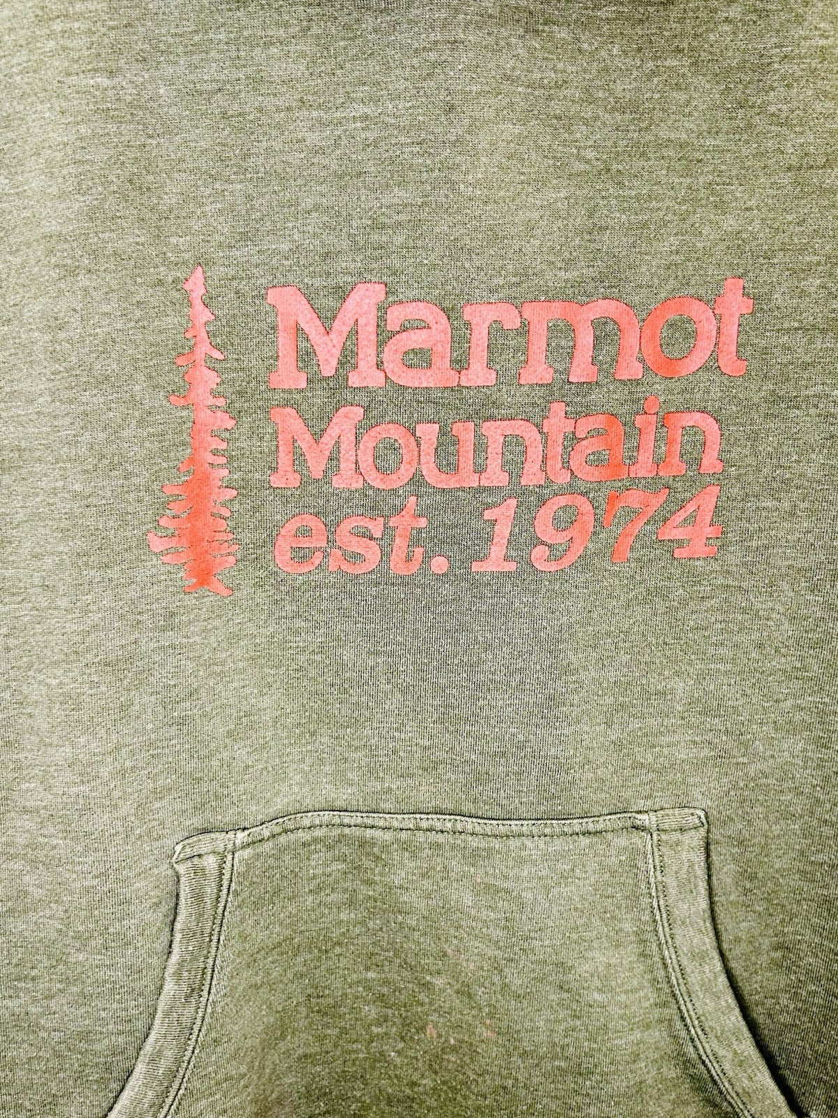 MARMOT Mountain Midweight Graphic Pullover Hoody , Green, Men's Medium