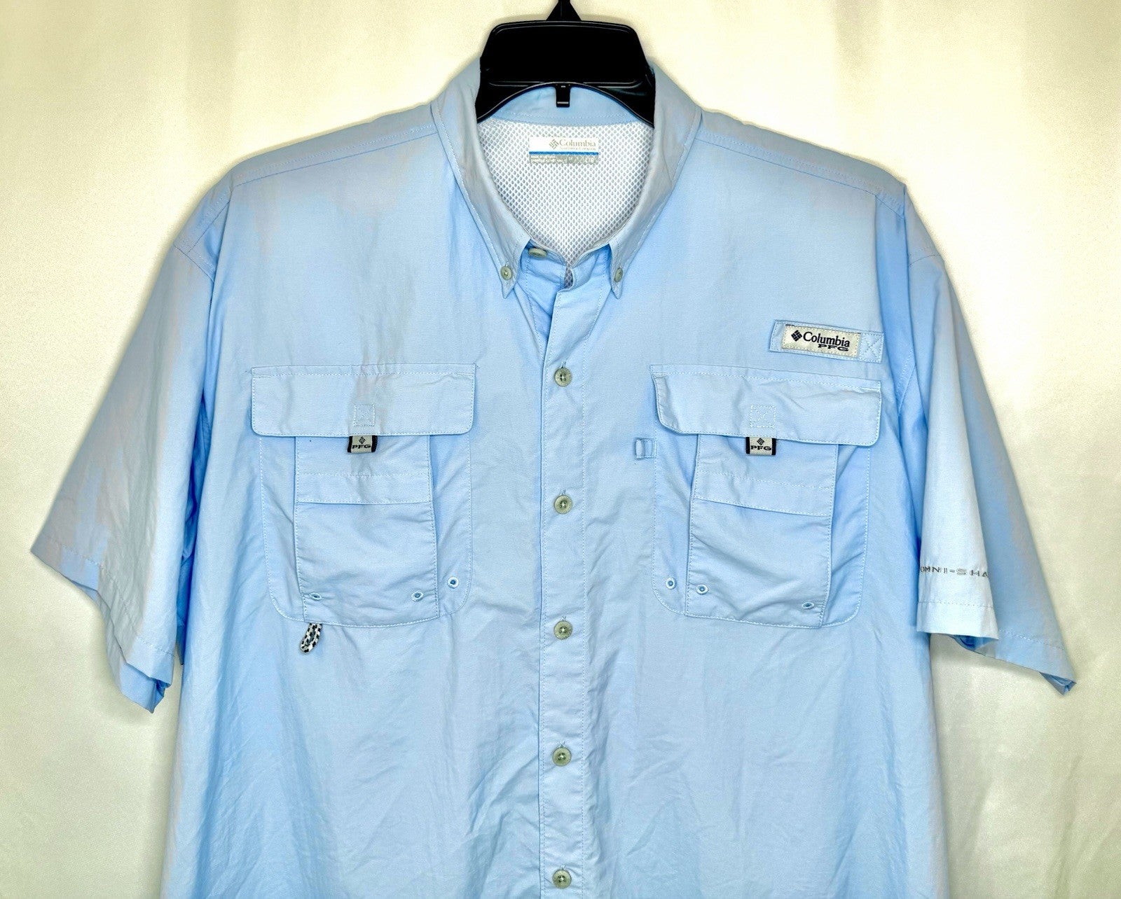 Columbia PFG Bahama Fishing Shirt Vented Rear Omni-Shield  Men's Large