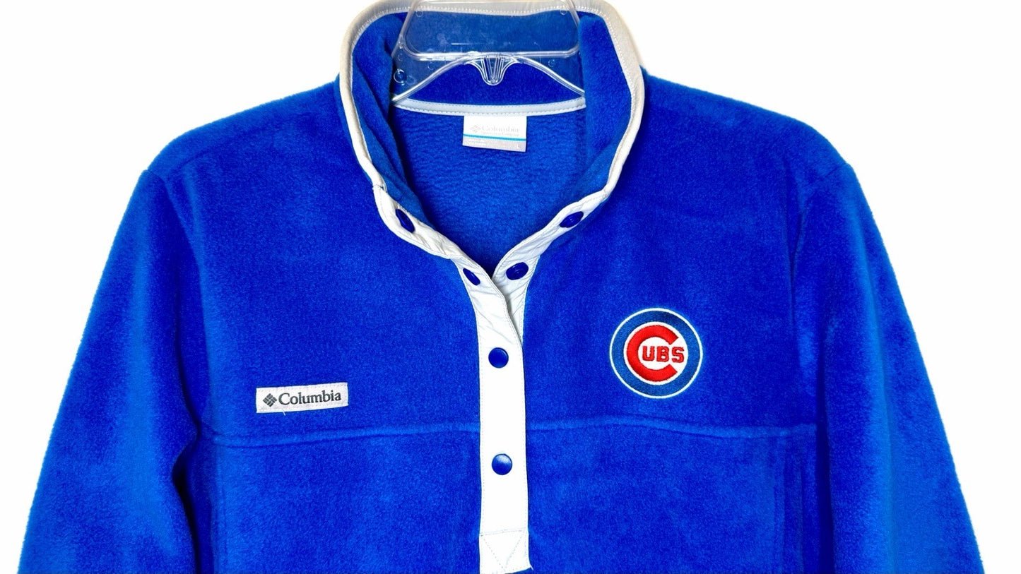 Columbia Women’s 1/4 Snap Fleece Pullover MLB Chicago Cubs Blue Large NWOT