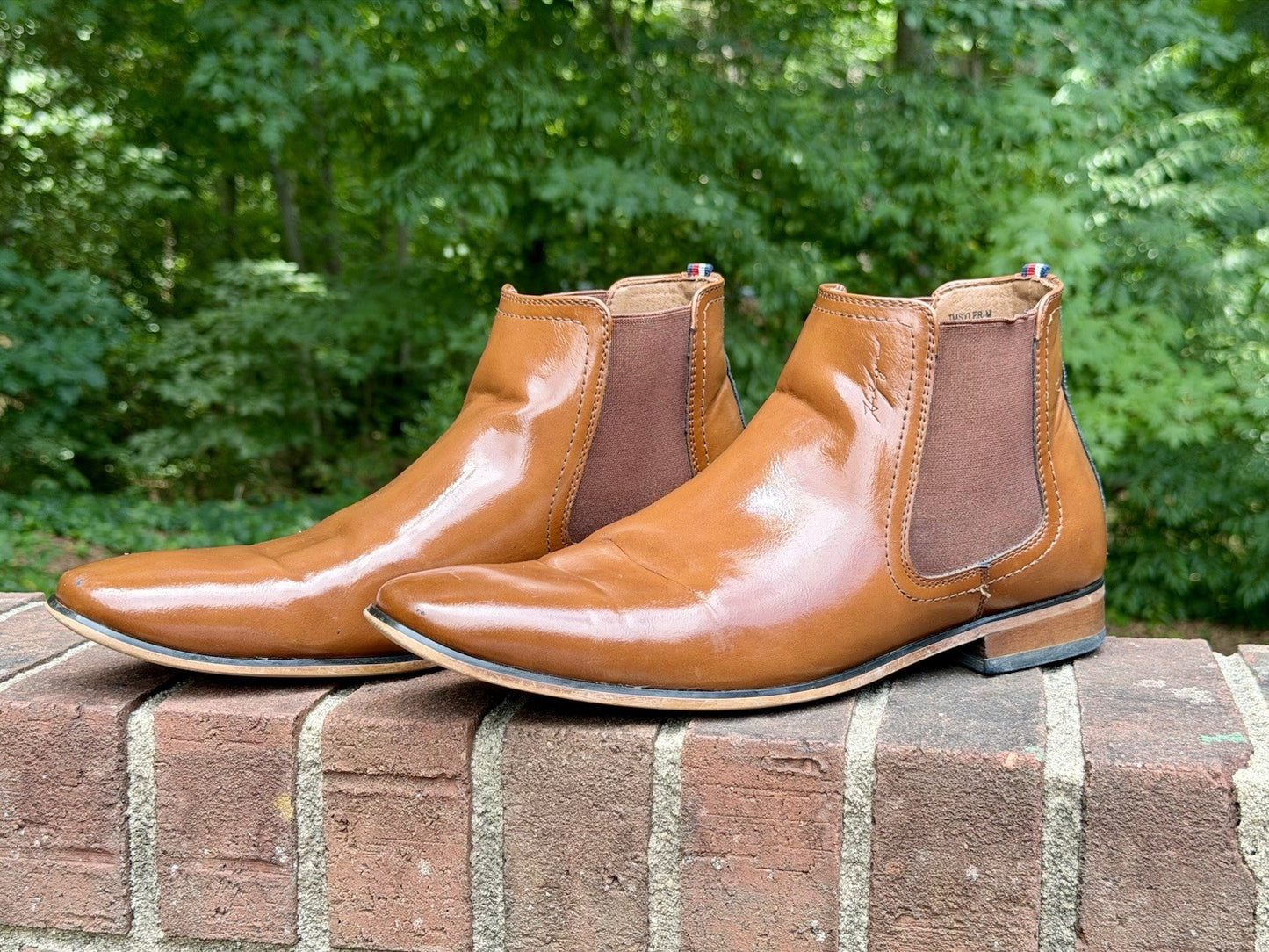 Tommy Hilfiger Men’s Chelsea Boots Tan Brown Leather Ankle Dress Shoes Size 11.5