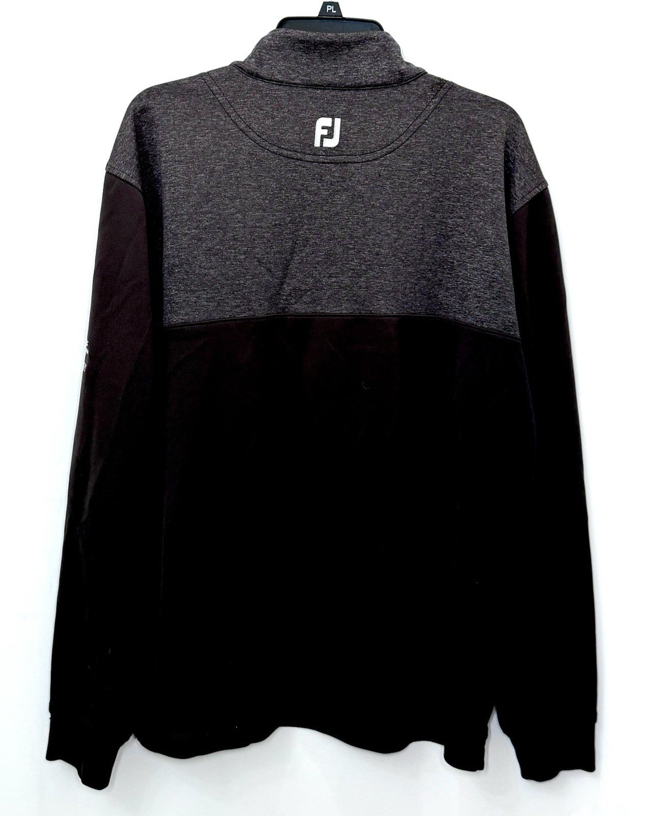 FootJoy XL Heather Yoke Half-Zip Golf Pullover Mid-Layer Black Gray Glen Oaks