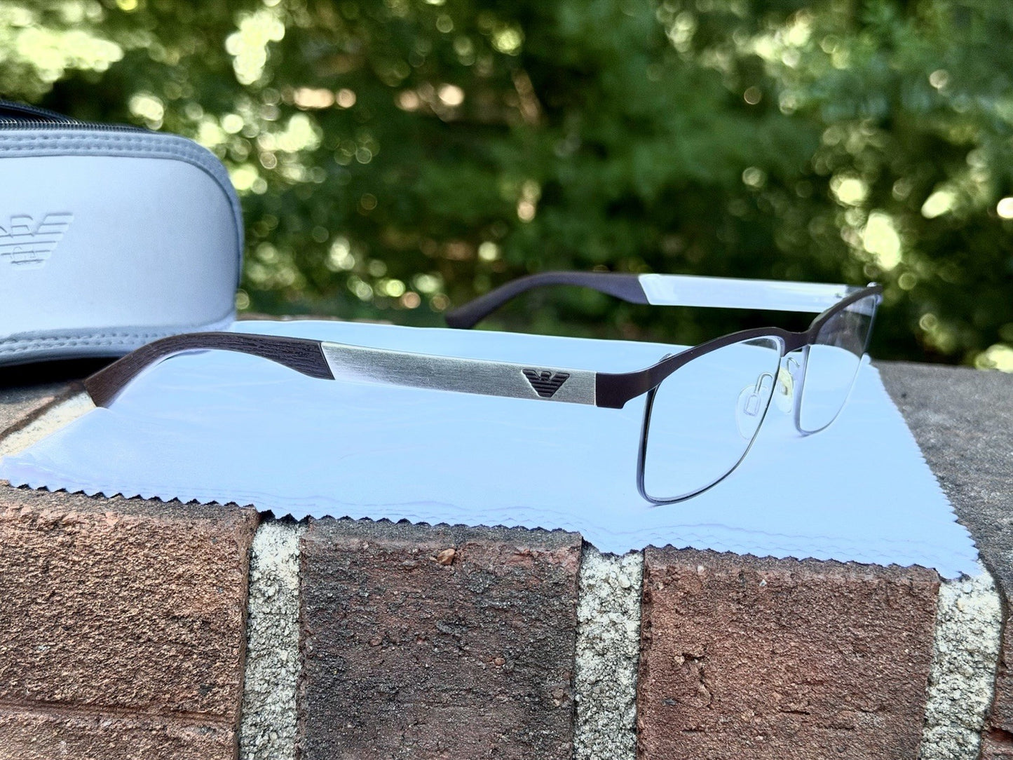Emporio Armani EA 1057 3161 Matte Brown Gunmetal Eyeglasses Frame 52-17 140 Men