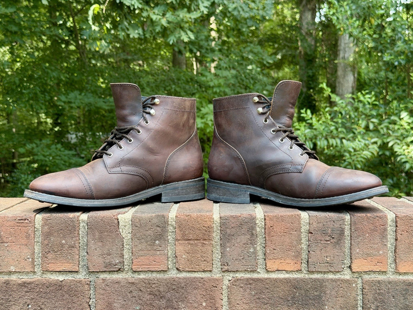 Thursday Boots Captain Men's Size 11 Wide Brown Leather Cap Toe Lace Up