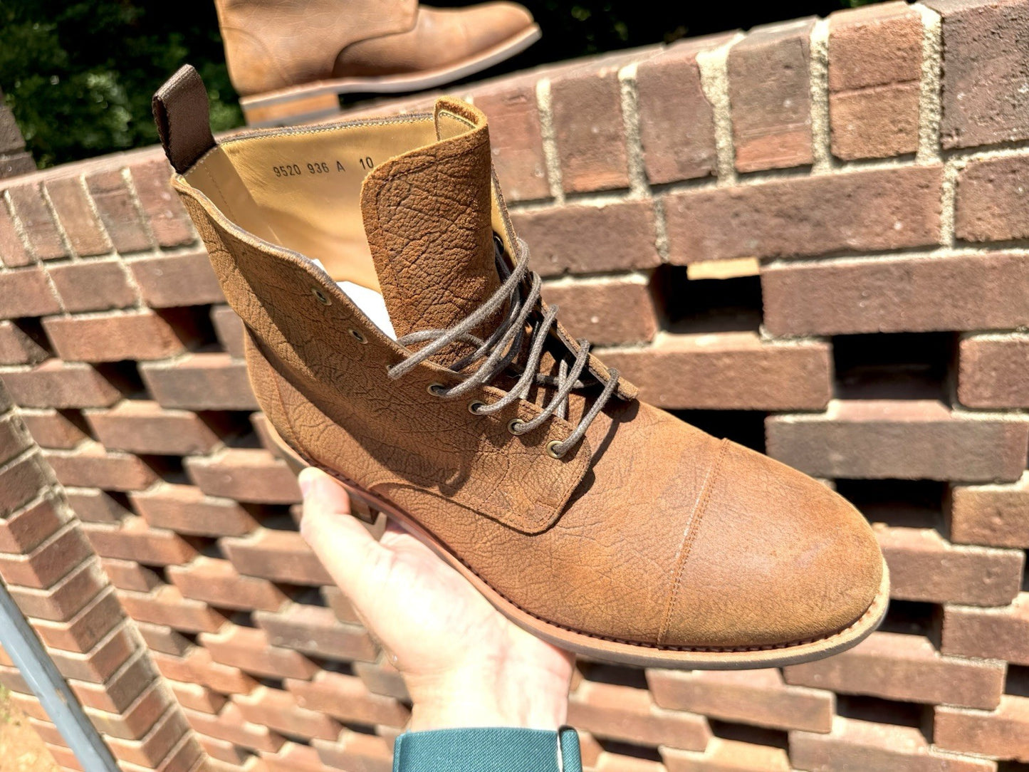 TAFT The Dragon Men Boots Size 10 Rust Brown Textured Leather Cap Toe NIB 952029
