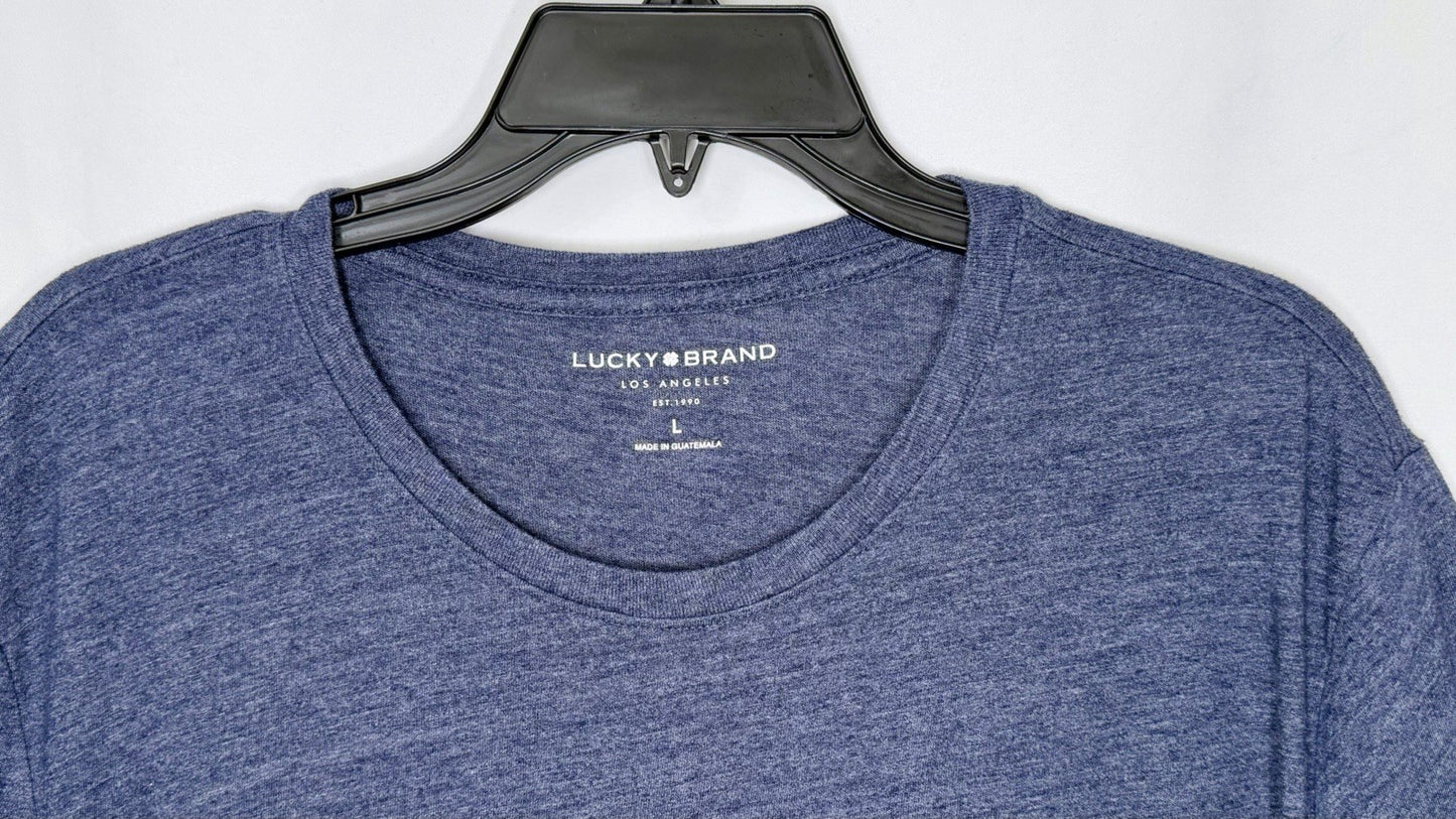 LUCKY BRAND Men's Short Sleeve T-Shirt 1990 Graphic Blue Size Large