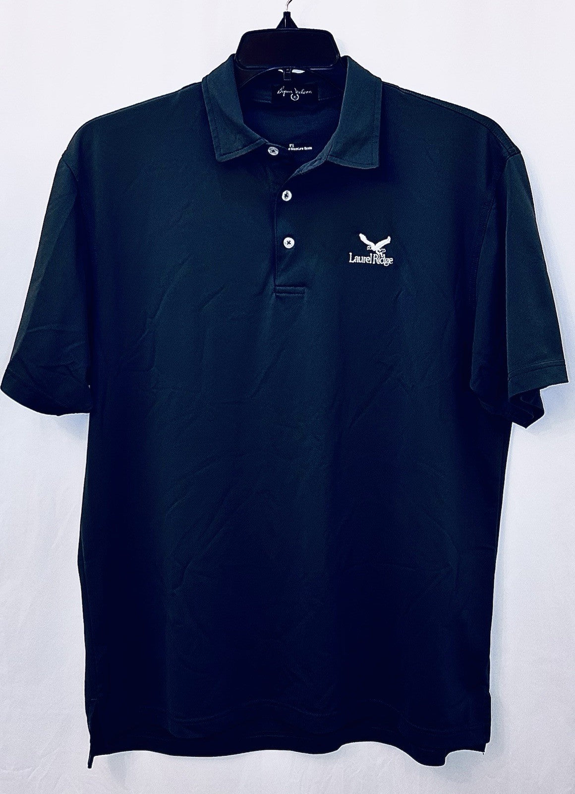 Men's Byron Nelson Basic Collared Solid Black  Polo Shirt Size Large