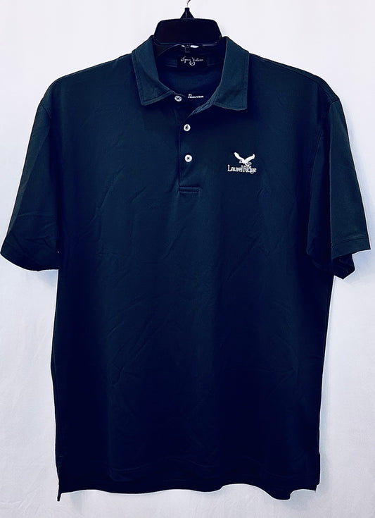 Men's Byron Nelson Basic Collared Solid Black  Polo Shirt Size Large