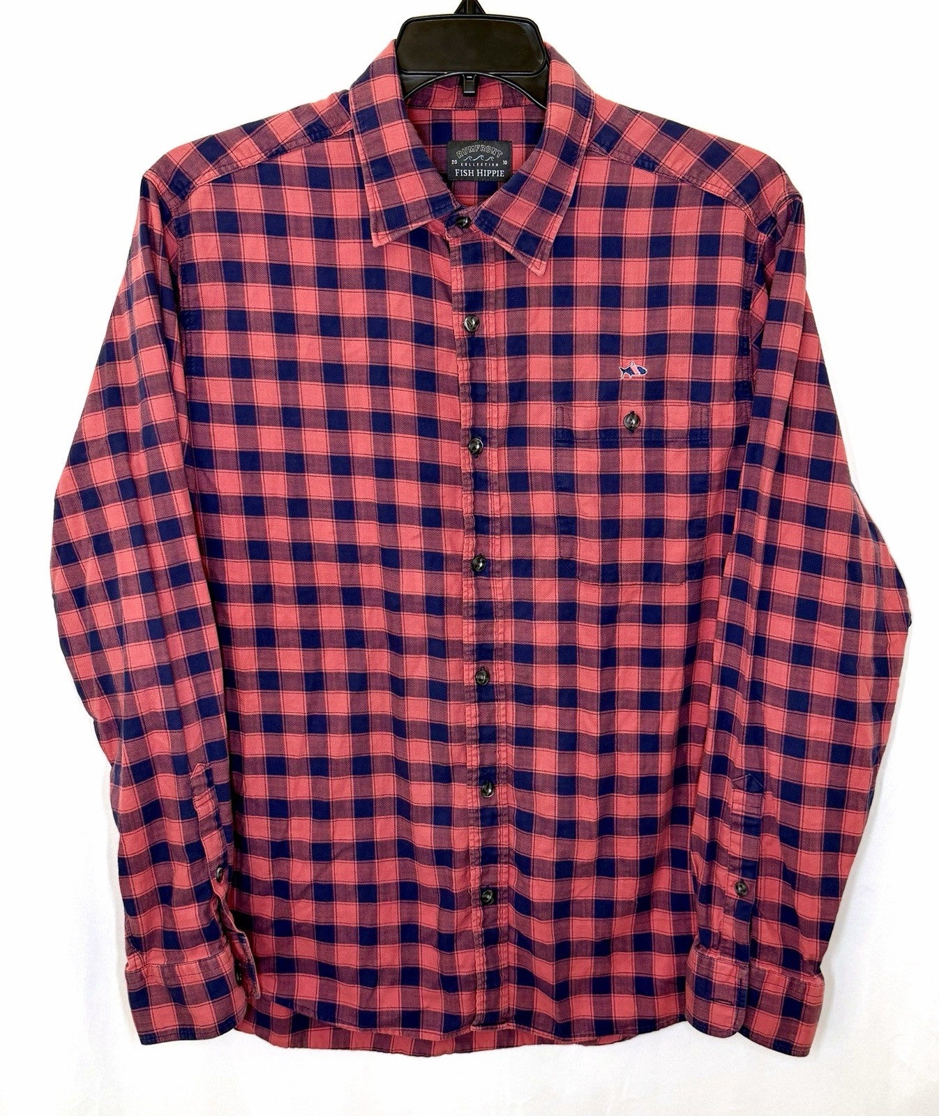 Fish Hippie Rumfront 2010 Collection Plaid Long Sleeve Button up Large Shirt