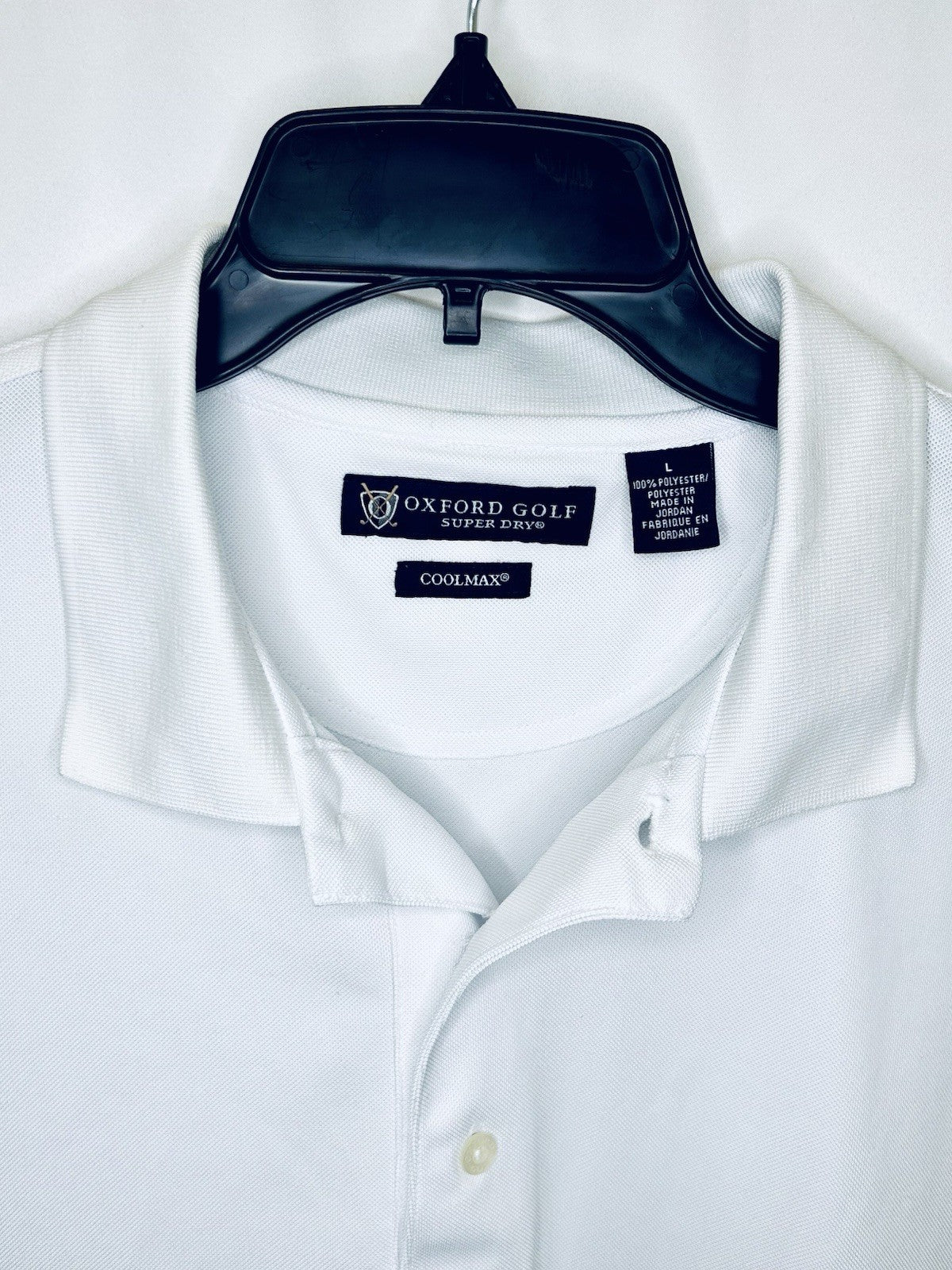 Oxford Golf Short Sleeve Piqué Knit Men’s Large Shirt Super Dry Cool Max