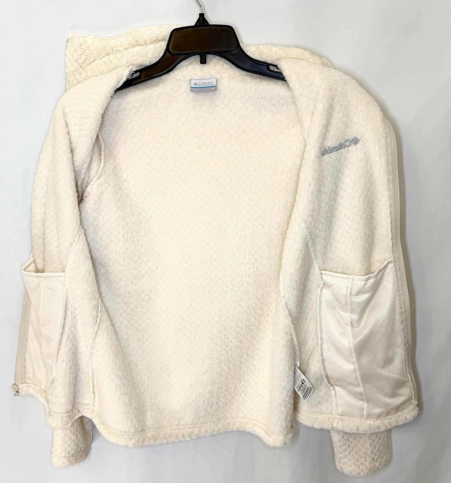 Women's Ivory Cream Soft Columbia Beech Forest Full Zip Fleece Jacket Size M