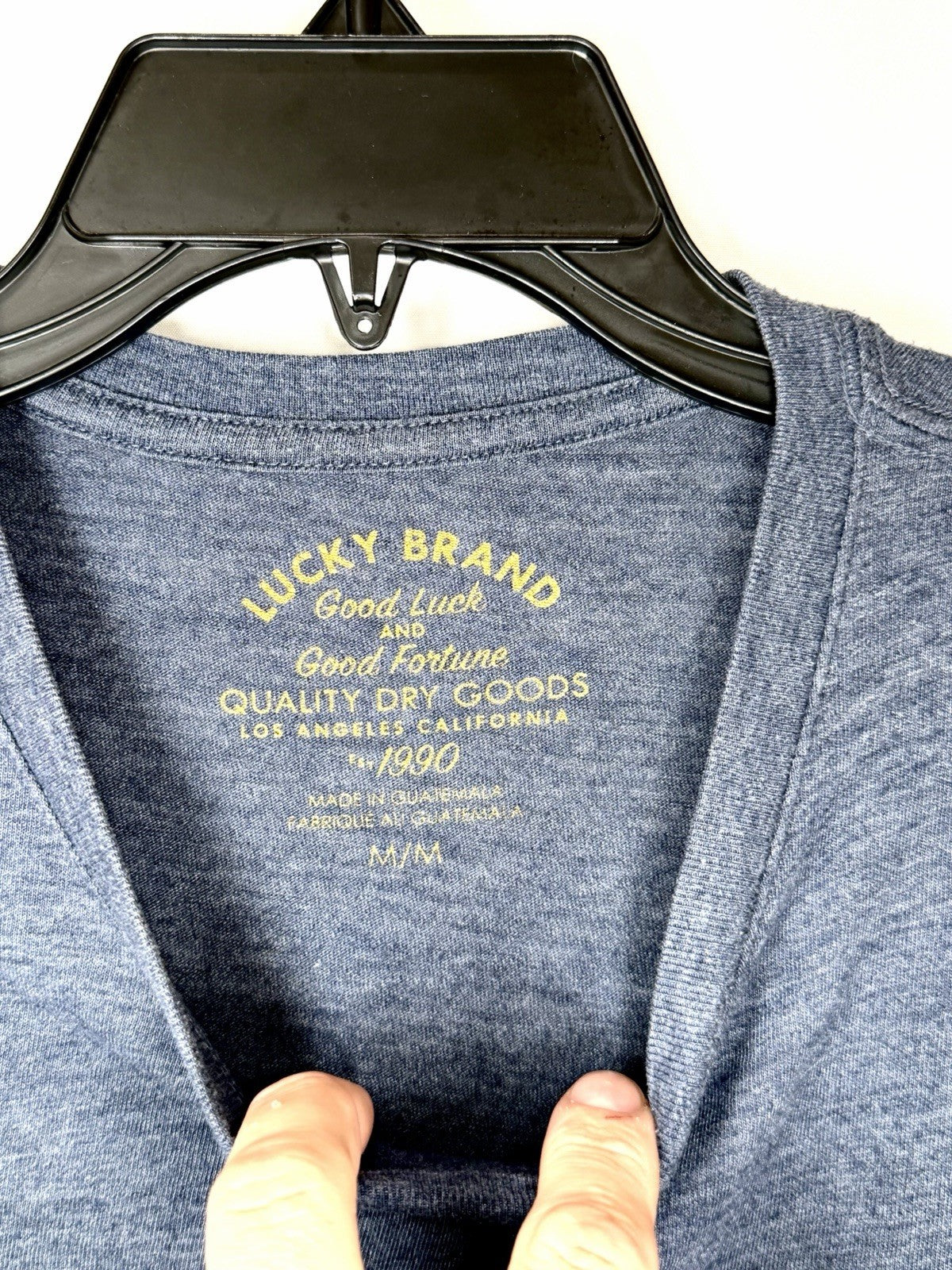 Lucky Brand Blue Heathered Graphic Tee T-Shirt  “Rooted In Rock & Roll Size M