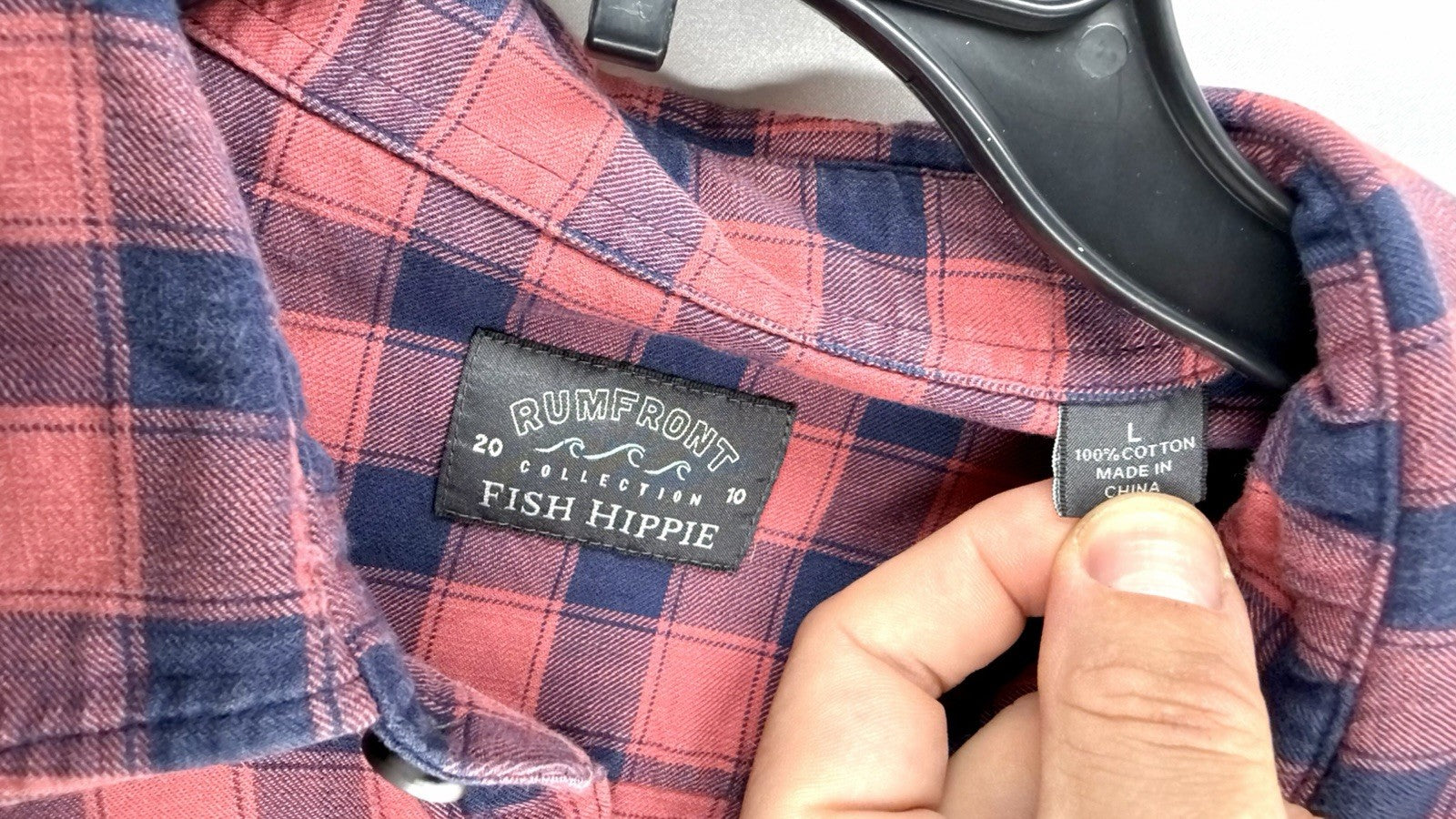 Fish Hippie Rumfront 2010 Collection Plaid Long Sleeve Button up Large Shirt