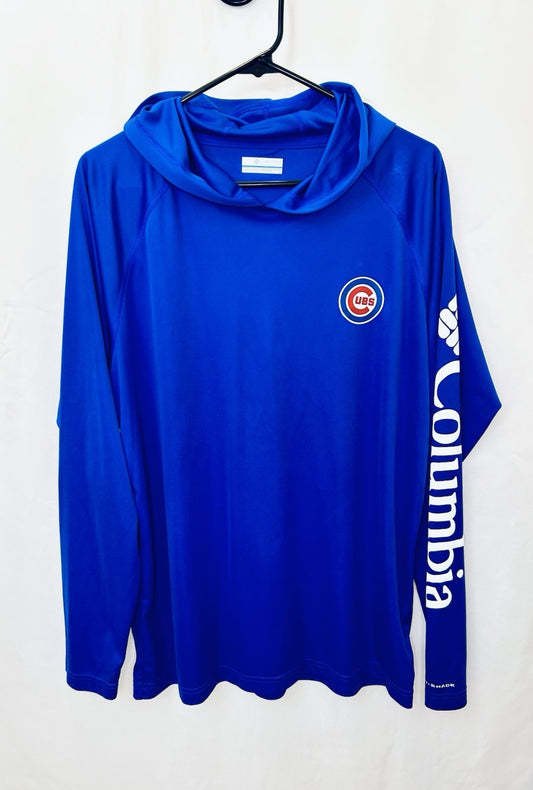 Columbia PFG & Chicago Cubs Men’s Medium Blue Long Sleeve Performance Hoodie